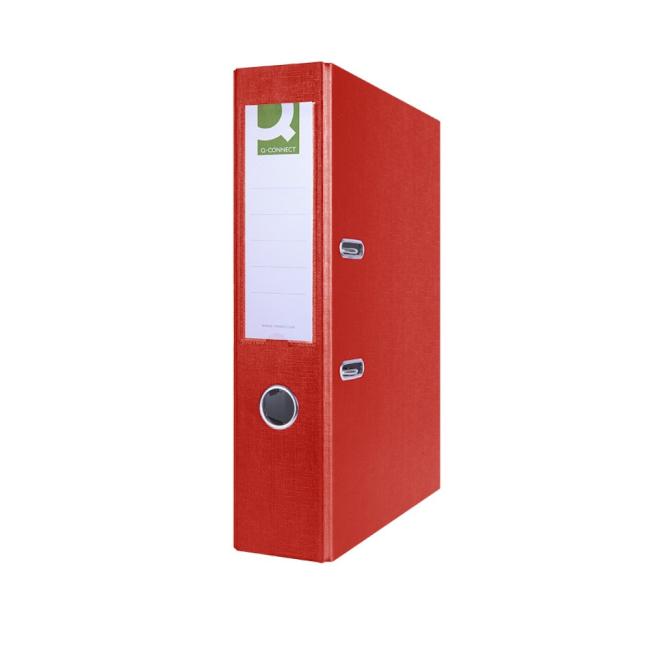 [QC015978] Zakladač pákový Q-CONNECT poloplastový 7,5cm červený