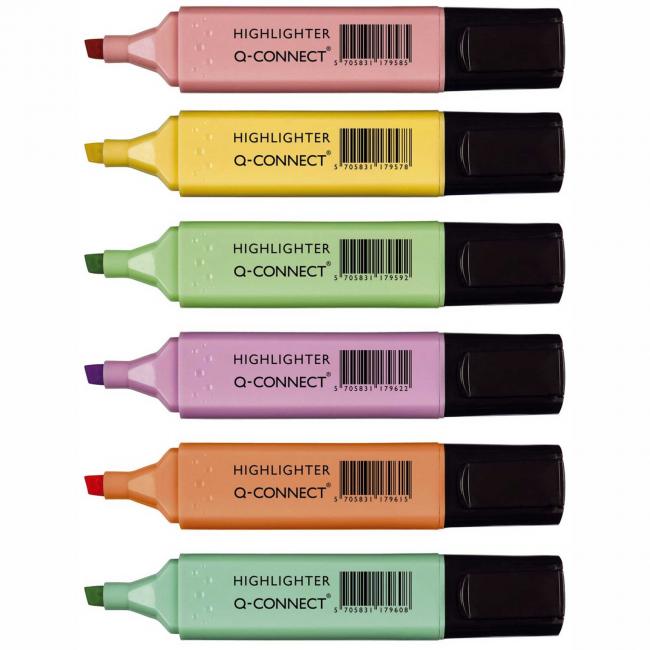 [QC017963] Sada zvýrazňovačov Q-CONNECT pastel 6f