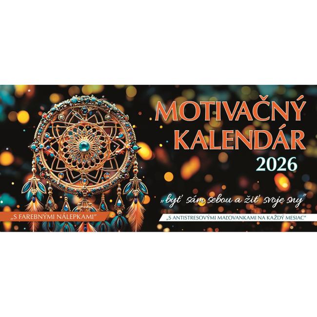 [S24] Stolový kalendár stĺpcový 29,7 x 13,8 cm - Motivačný 2026