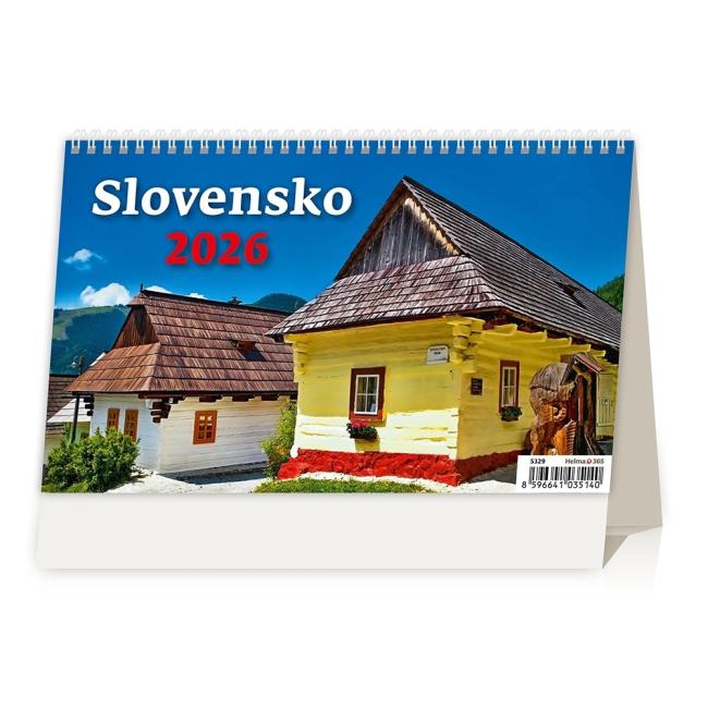 [S329] Stolný kalendár riadkový 22,6x13,9 cm - Slovensko 2026