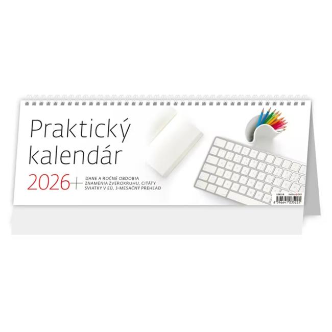 [S362A] Stolový kalendár stĺpcový 33,6x12,1 cm - Praktický 2026