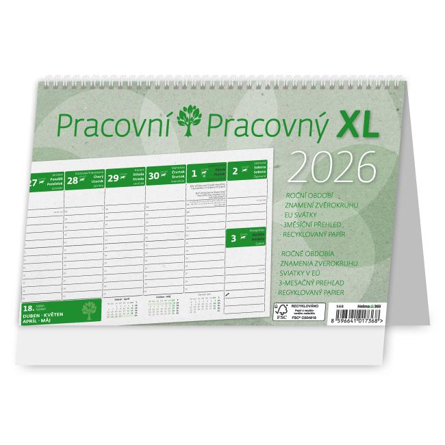 Stolový kalendár stĺpcový 24x16 cm - Pracovný XL 2026