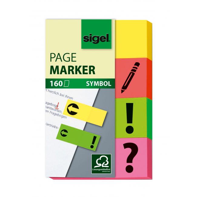 [SI000635] Záložky samolepiace značkovacie, 50x20mm, 4x40 lístkov symboly