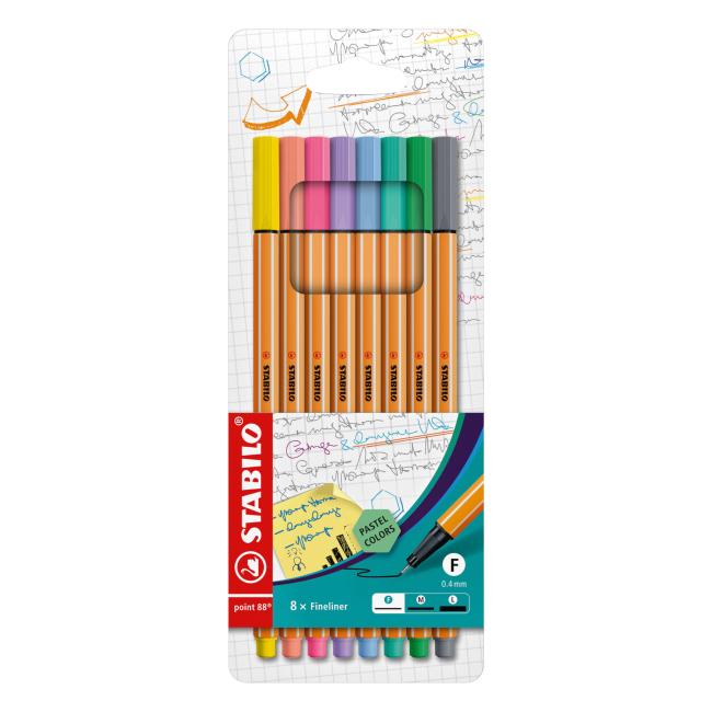 [ST088801] Sada linerov STABILO point 88 pastel/8S