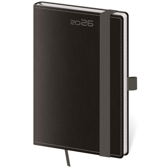 [DB436-7] DOUBLE BLACK týždenný vreckový diár A6 9x14cm 2026