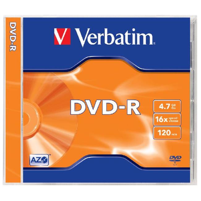 [VE435181] Verbatim DVD-R 16x klas.obal