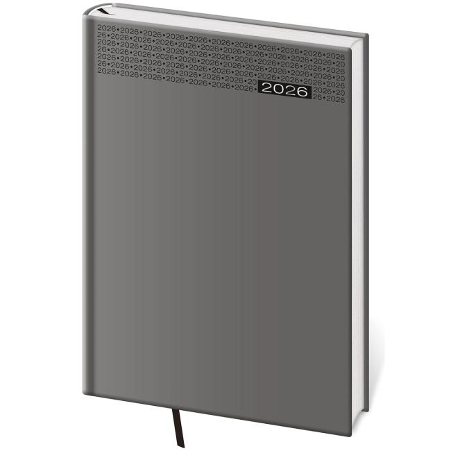 [DG422-3] Denný diár Gommato A5 14,3x20,5 cm šedý 2026