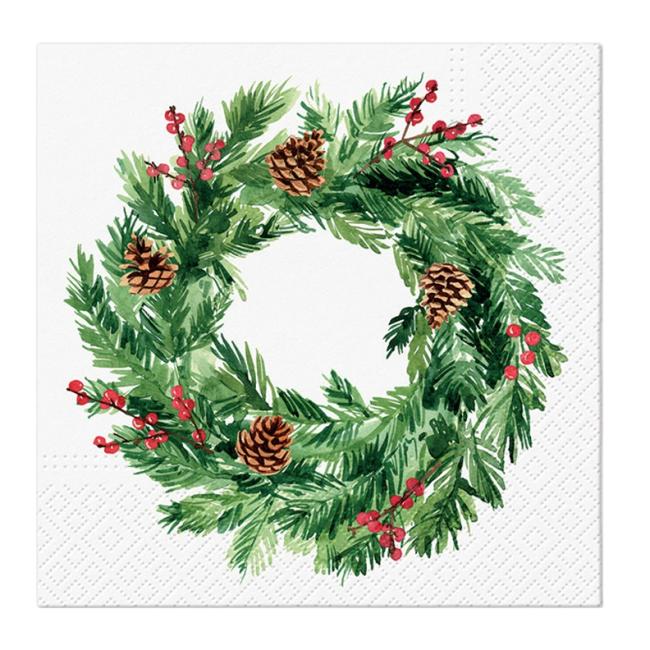 [XM044336] Vianočné obrúsky Šišky kruh 33x33 cm, 20 ks