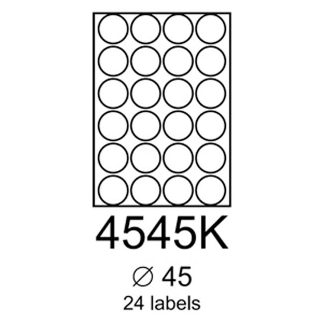 Labels RAYFILM 45mm circular green R01204545KA 100 sheets