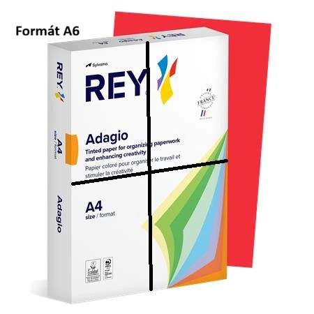 Kopírovací papier farebný Adagio červený tmavý A6, 80g