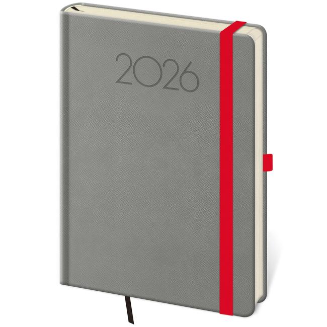 [DNP423-4] Diár New Praga týždenný A5 14,3x20,5cm tmavosivý 2026