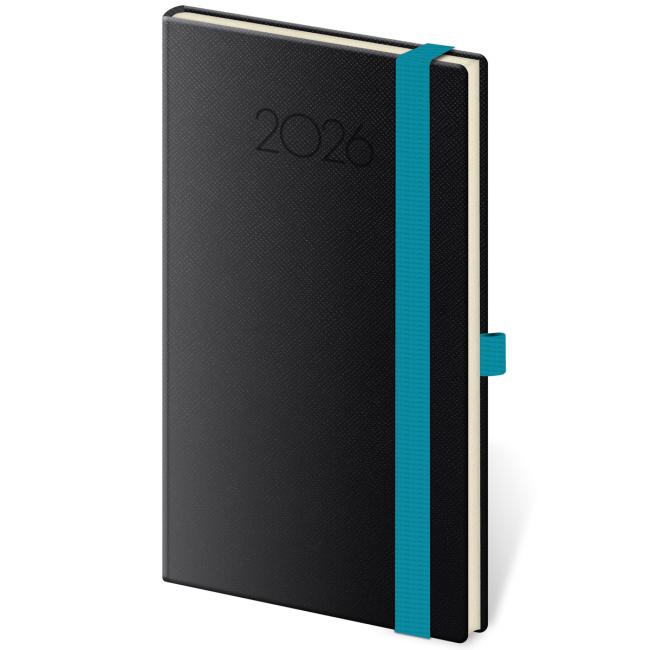 [DNP436-1] Nový týždenný vreckový diár Praga 9x14cm čierny 2026