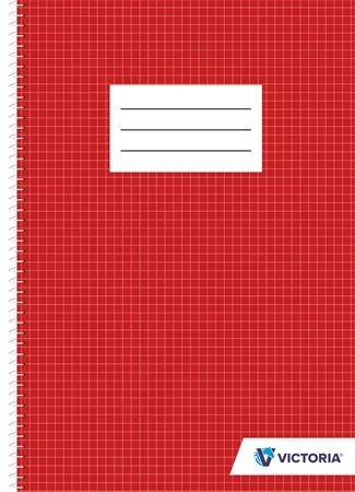Špirálový zošit, A4, 70 listov, štvorčekový, VICTORIA PAPER
