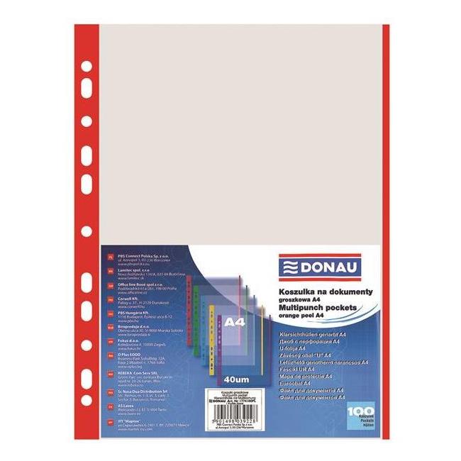 Euroobal DONAU A4 40mic s červeným okrajom 100ks