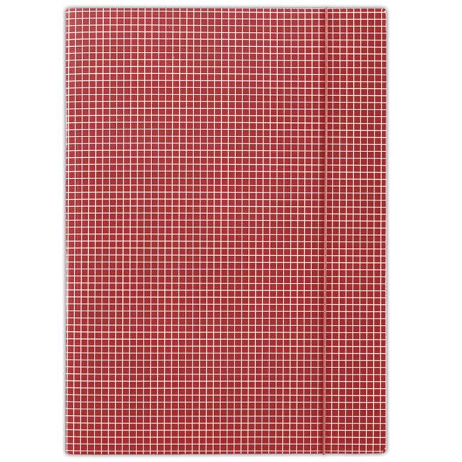 Kartónový obal s gumičkou DONAU červené káro