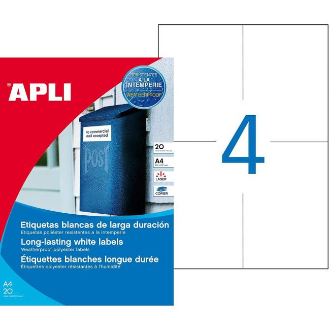 [AG001227] Etikety polyesterové 105x148mm APLI 20 hárkov