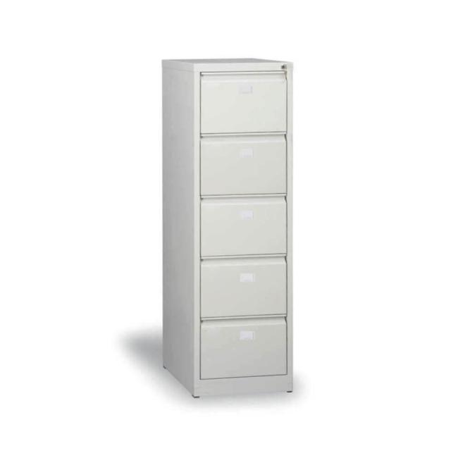 Kartotéková skriňa s 5 zásuvkami, v.163 x š.47 x h.62 cm, sivá RAL 7035