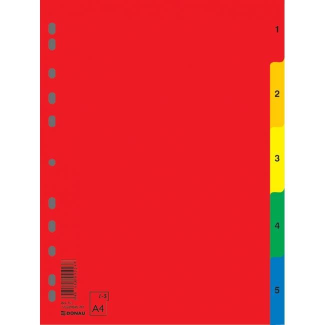 [DO770899] Plastový rozraďovač DONAU 1-5 farebný