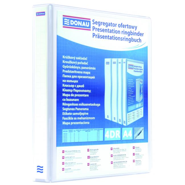 [DO825409] Zakladač prezentačný Donau 4,4cm 4D-krúžkový biely