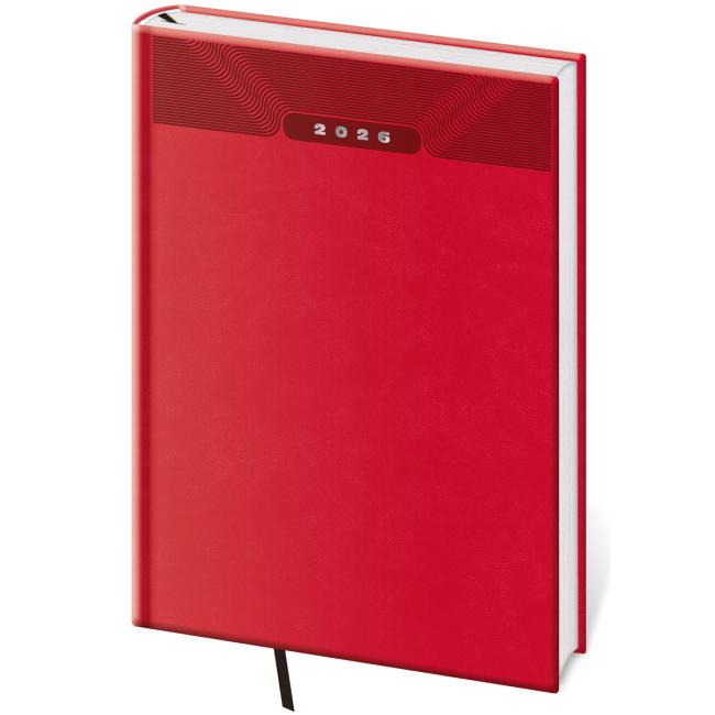[DP422-3] Diary Print klasická denná A5 14,3x20,5cm červená 2026