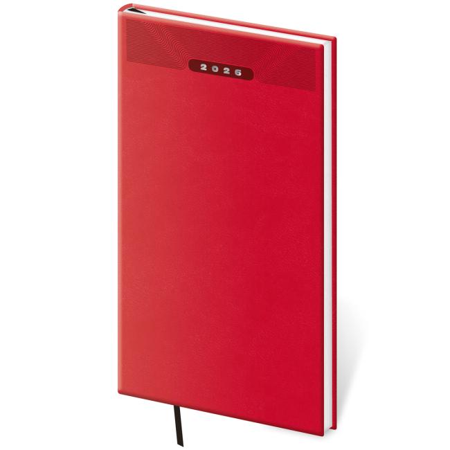 [DP426-3] Diary Print klasické týždenné vrecko 8x15cm červené 2026