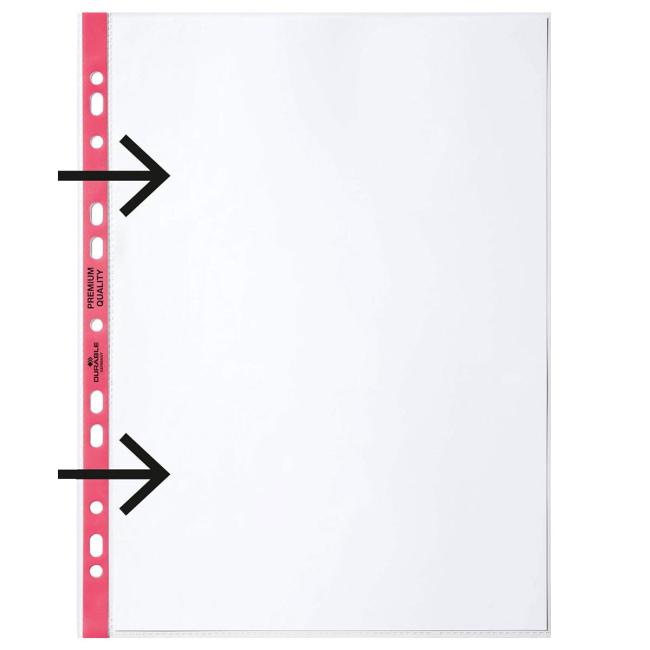 [DU111323] Euroobal DURABLE otvorený zľava A4 90mic s červeným okrajom 100ks