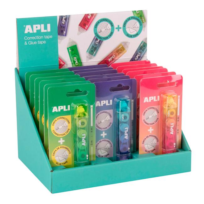 [AG020007] Korekčný roller a lepidlo APLI 2v1, mix farieb