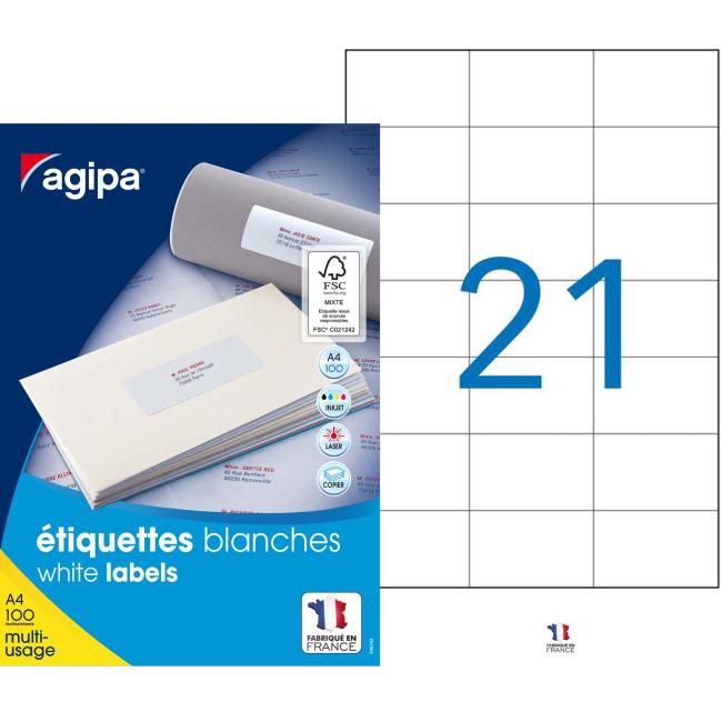 Etikety univerzálne 70x42,4mm Express Agipa A4 100 hárkov
