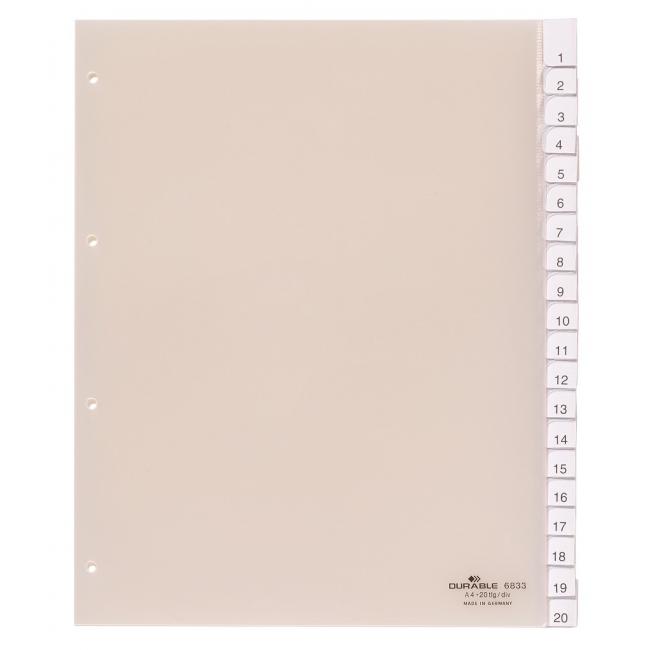 [DU683319] Plastový rozraďovač DURABLE s výmennými indexami 20-dielny maxi