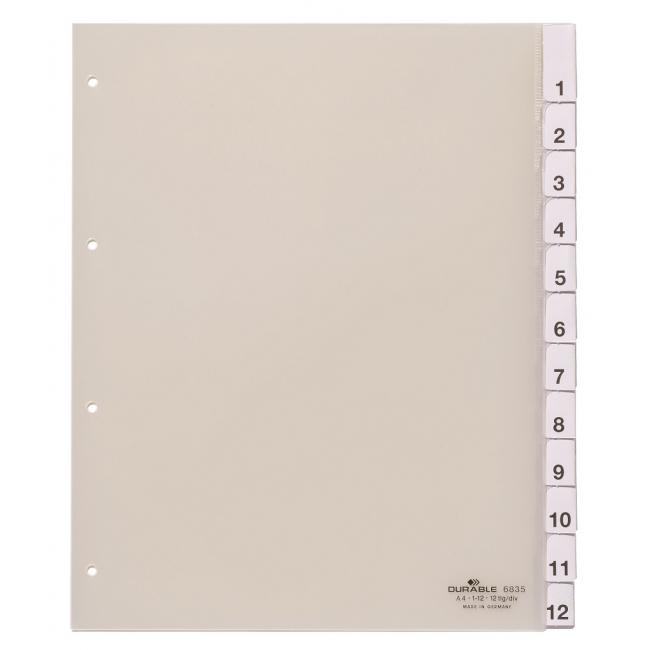 [DU683519] Plastový rozraďovač DURABLE s výmennými indexami 1-12 maxi