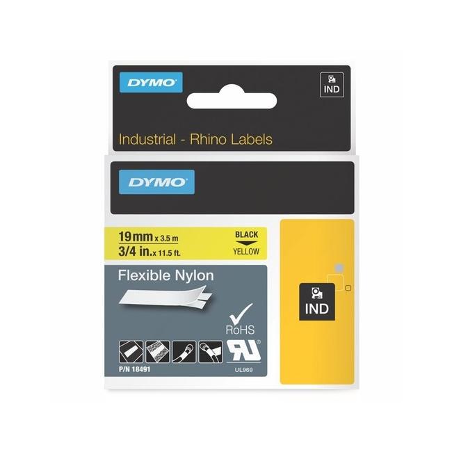 [DY718090] Flexibilná nylonová páska Dymo Rhino 19mm žltá/čierna