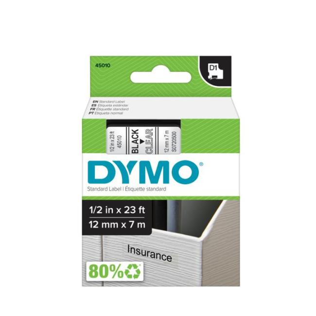 [DY720500] Samolepiaca páska Dymo D1 12 mm číra/čierna