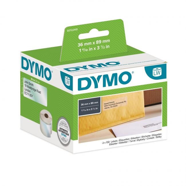 [DY722410] Samolepiace etikety Dymo LW 89x36mm adresné veľké číry plast