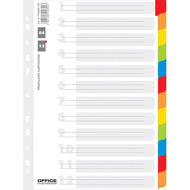 [EC121199] Kartónový rozraďovač Office Products 12-dielny biely