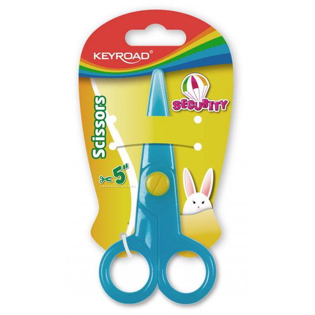 Školské nožnice KEYROAD Security, blister, mix farieb