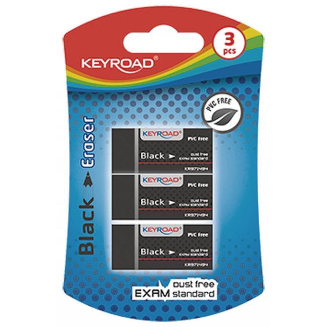 [EC971493] Guma KEYROAD Black, blister 3 ks, čierna