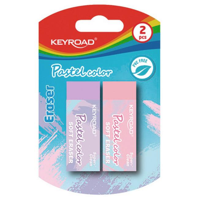 [EC972036] Guma KEYROAD Pastel, blister 2 ks, mix farieb