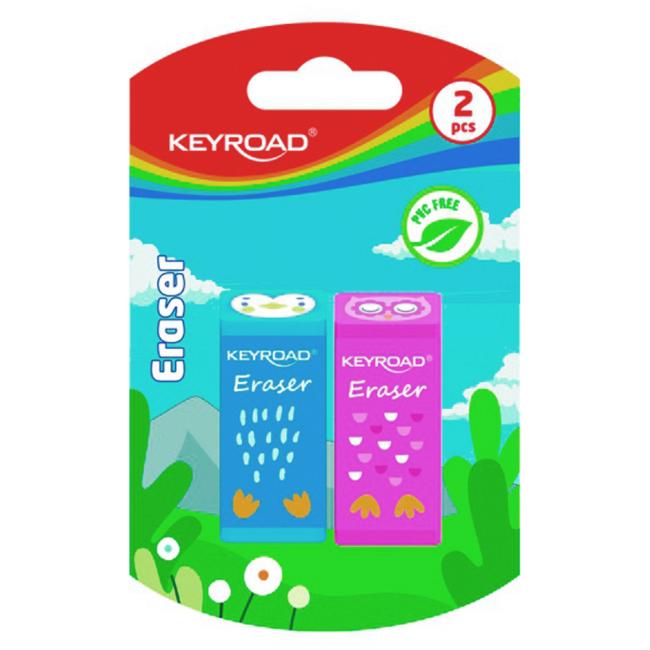 [EC972351] Guma KEYROAD Zvieratá, blister 2 ks, mix farieb