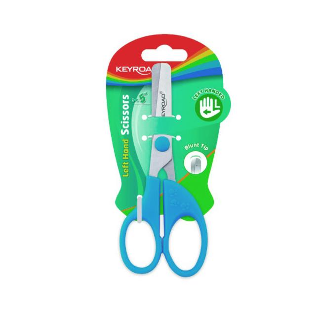 Detské nožnice KEYROAD Kids pre ľavákov 13 cm, blister, mix farieb