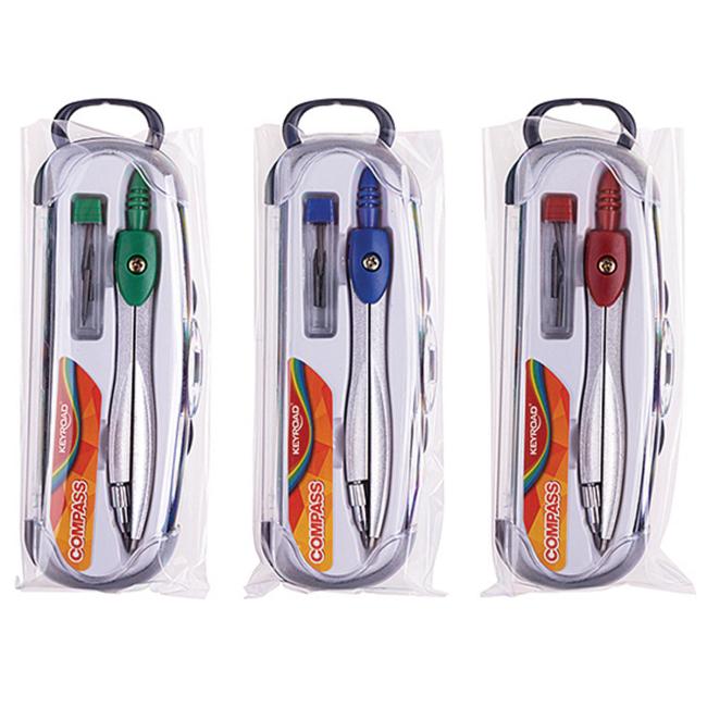 Kružidlo kovové s tuhami KEYROAD, mix farieb