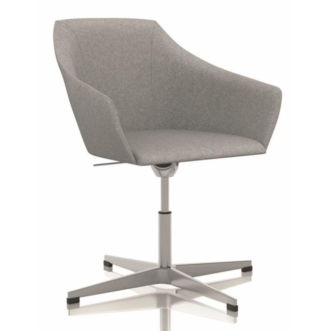 Čalúnené kreslo Wind Cross, hliníková podnož, látka VIS001 béžová