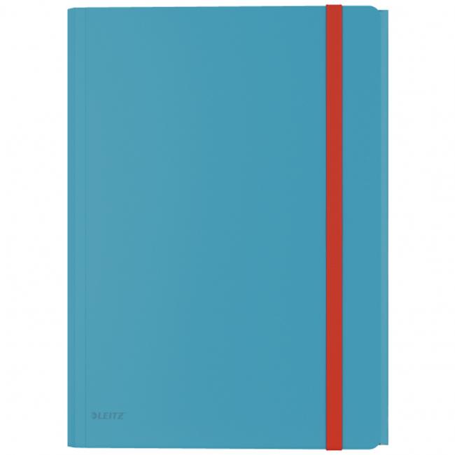 Plastový obal s gumičkou Leitz Cosy hebký s vnútorným vreckom kľudný modrý