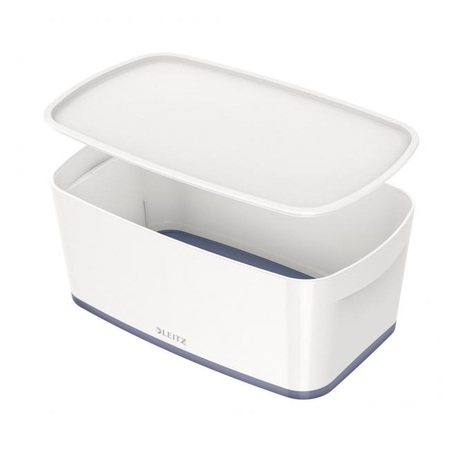 [ES522901] Úložný box s vekom Leitz MyBox, veľkosť S biela/sivá