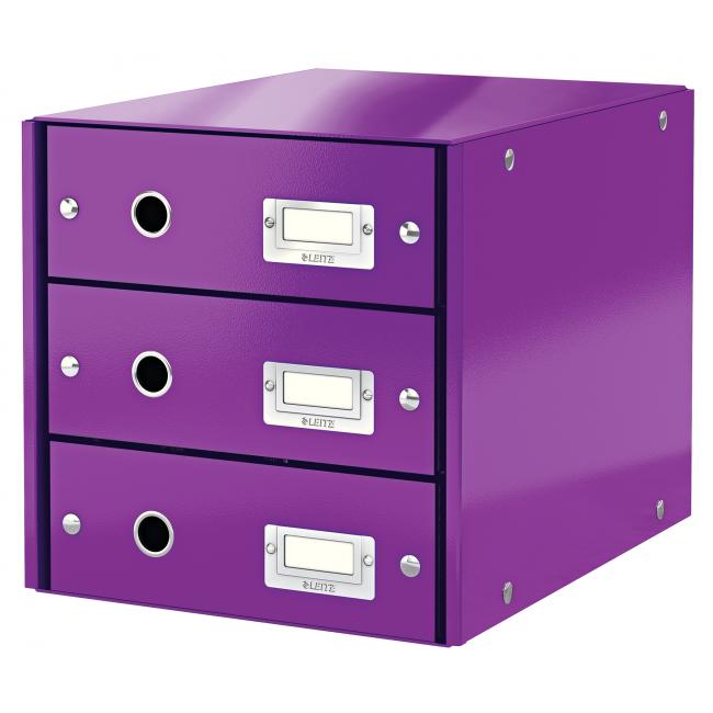 [ES604862] Zásuvkový box Leitz Click & Store 3 zásuvky purpurová