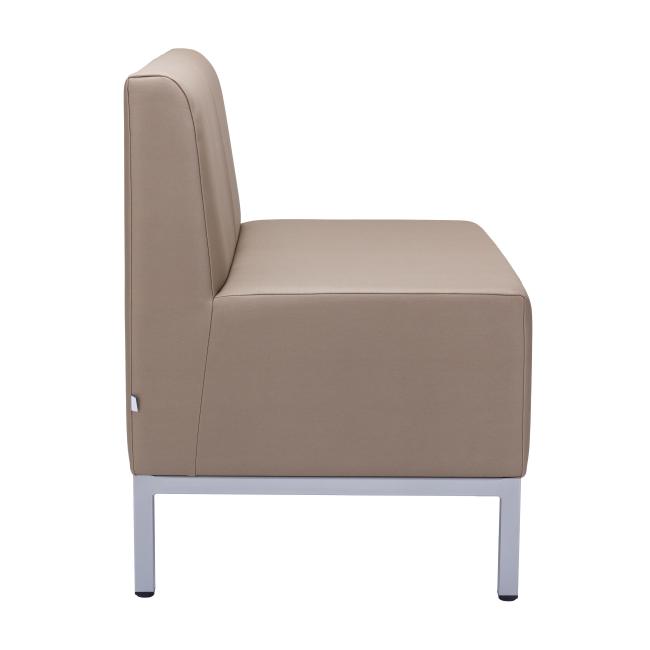 Trojkreslo Steve, celočalúnené, š. 180 cm, zdravot. ekokoža béžová KN0020, sivá konštrukcia