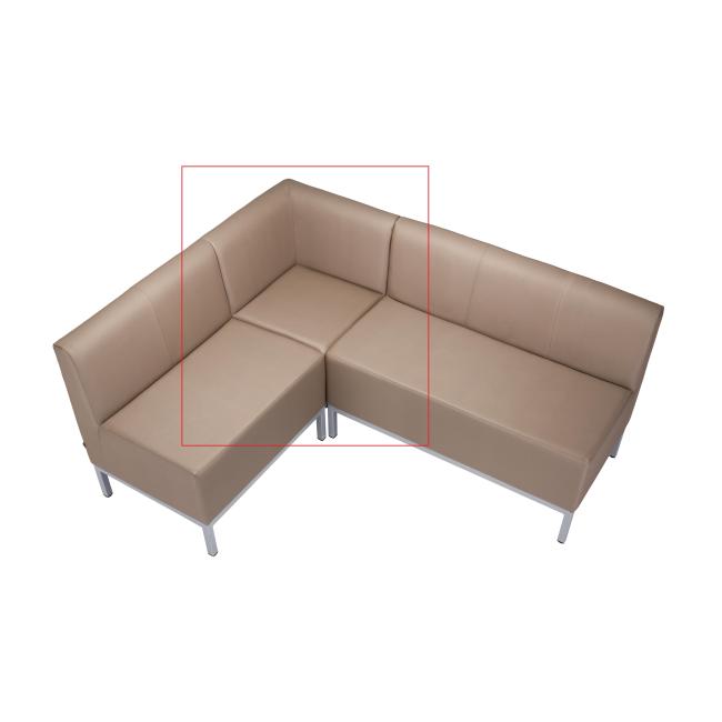 Rohový diel Steve, celočalúnené, š. 80 cm, zdravot. ekokoža béžová KN0020, sivá konštrukcia