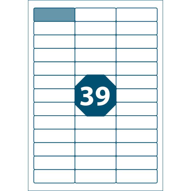 [ET150703] Etikety univerzálne A4 64x21mm červené 100 hárkov