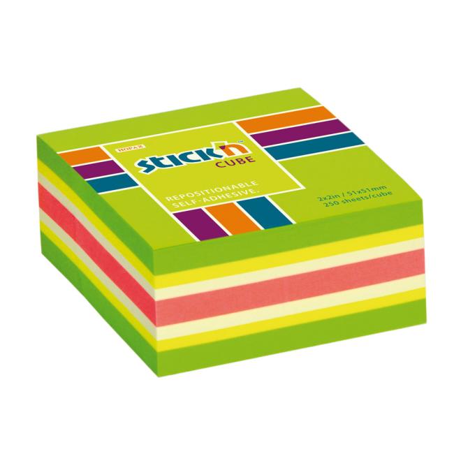 [AV021534] Samolepiaci bloček Stick’n Hopax mini, 51x51 mm, zelený mix