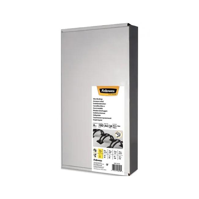 [FE532180] Drôtové hrebene Fellowes 6mm čierne 3:1