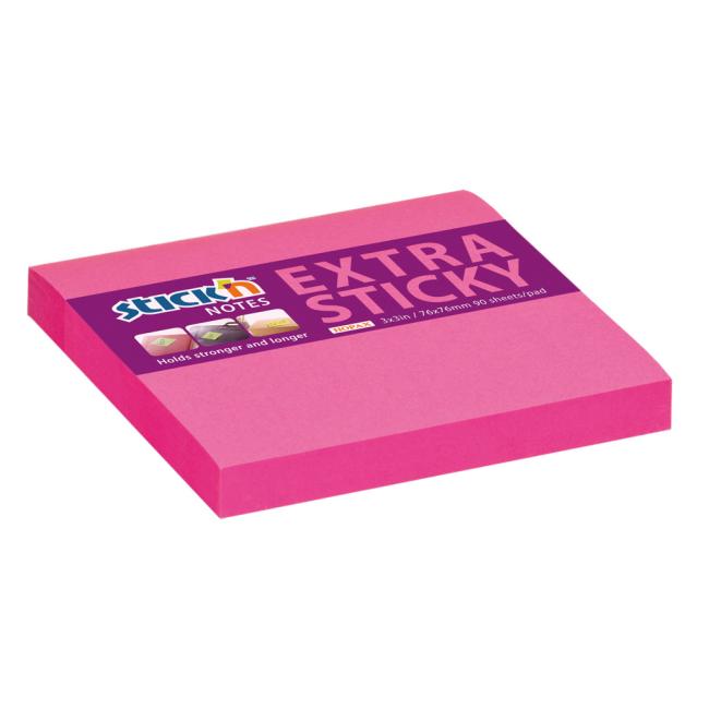 [AV021671] Samolepiaci bloček Stick’n Hopax, 76x76 mm, neónovo ružový